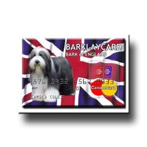   Collie Bark Of England Credit Card Fridge Magnet 