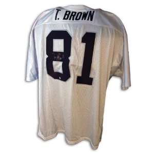  Tim Brown Oakland Raiders Autographed Wilson White Jersey 