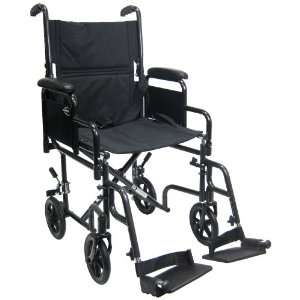 Karman Healthcare T 2700 Folding Steel Transport Chair with Removable 