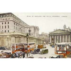   Vintage Postcard Bank of England and Royal Exchange London England UK