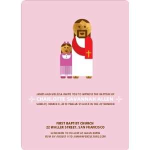  Girl and Jesus Baptism Invitation