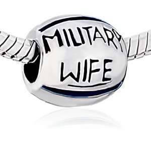  Words Military Wife Beads Fits Pandora Charm Bracelet 