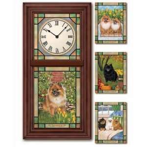   Stained Glass Dog Clock by Barbara Higgins Bond