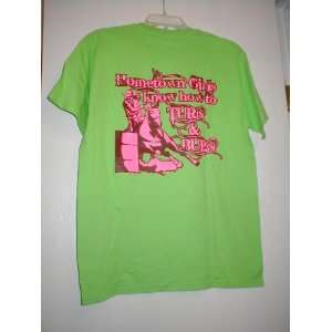  Hometown Girls know how to TURN & BURN ~ Lime Green T 