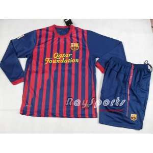 new red blue barcelona 11 12 home long sleeve shirts 2011 2012 soccer 