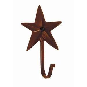  Barn Red Star ~ Metal Wall Hooks ~ Set of 2