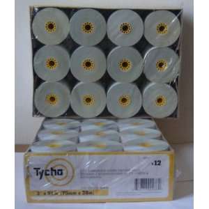  Lot of 12 TYCHO Thermal Paper Rolls, 3 x 91.8 , 2P7528 