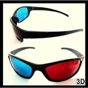  3D Plastic Glasses 2 Pair Red Blue Cyan Movies Games 