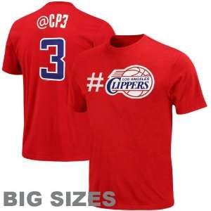   Angeles Clippers #3 Twitter Big Sizes T Shirt   Red