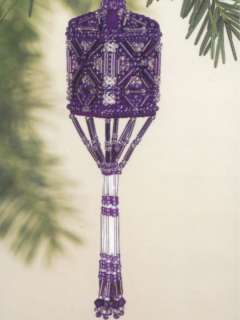 Orchid Tassel Beaded Stitched Christmas Ornament Kit Mill Hill 2001 