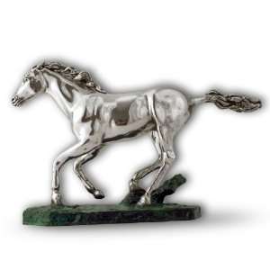  Silver Running Horse Sculpture