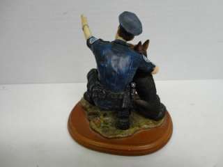 Collectible Hand Crafted Figurine Canine Command Police Officer w 