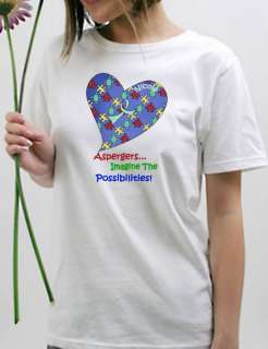 Personalized Autism Awareness Puzzle Heart Ribbon T Shirt Sizes Small 