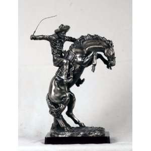 Cowboy Rider a Horse Pewter Sculpture ( 