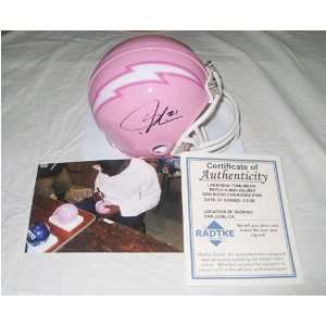  Autographed LaDainian Tomlinson Mini Helmet   Pink Sports 