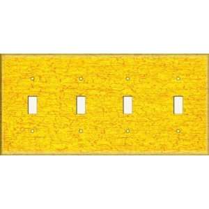  Four Switch Plate   Cracked Yellow