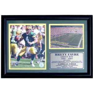  Brett Favre Lambeau Field and stat plaque X Large   Green 