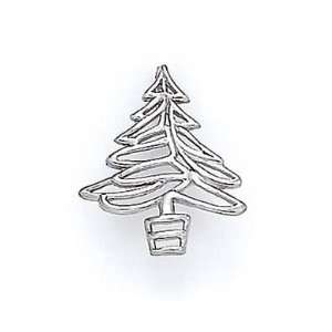  14k White Christmas Tree Outline Pendant   JewelryWeb 