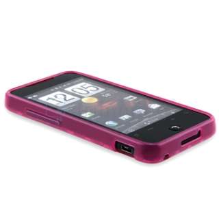 Clear Pink Argyle TPU Rubber Skin Gel Soft Case Cover For HTC Droid 