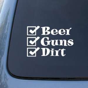 Beer Guns Dirt   Hunting Hunter   Car, Truck, Notebook, Vinyl Decal 