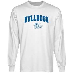  Fresno State Bulldogs White Logo Arch Long Sleeve T shirt 