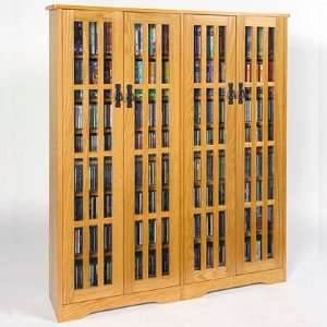  Leslie Dame Glass Door Double Storage Unit   Oak   M 954 