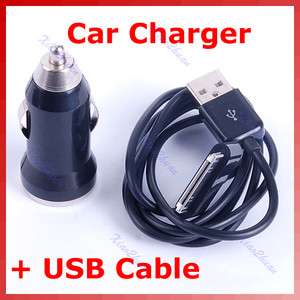Car Charger + USB Cable For iPod Touch iPhone 3G 3GS 4G BK  