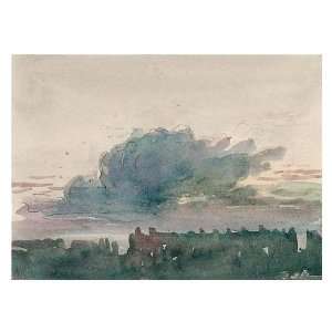   David Cox   24 x 24 inches   Torm Clouds Over The Rooftops Of A City