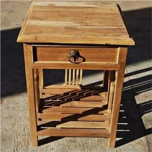   Solid Wood 1 Storage Drawer End Side Bedside Table Furniture & Decor