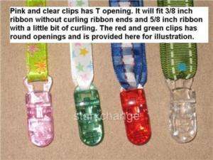 Baby Pacifier Plastic Clips Bib Mitten Badge ANY COLR  