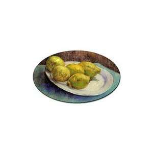   Lemons on a Plate By Vincent Van Gogh Oval Sticker 