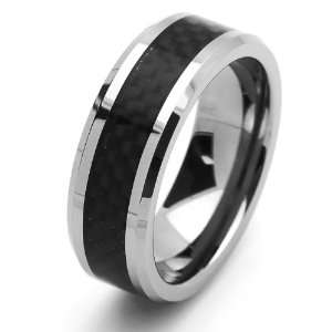   Band Carbon Fiber Inlaid Pattern Ring (5 to 15) Size 5.5 Cobalt Free