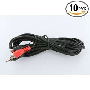  12 Ft RCA F to 2 RCA M Black w/Nickel Connectors Home 