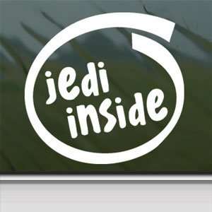  Jedi Inside White Sticker Car Laptop Vinyl Window White 