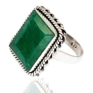  Amazing Designer Natural Emerald 925 Sterling Silver Ring 