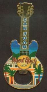 Hard Rock Bottle Opener Guitar Magnet   San Juan  