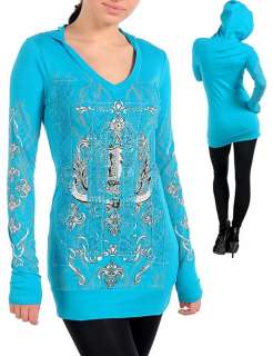   SiZe RHiNeSToNe SuBLiMaTioN TaTToo TuNiC HooDie BLouSe ToP 1 3  
