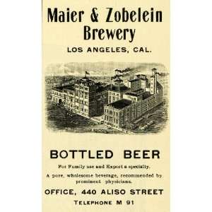  1901 Ad Maier Zobelein Brewery Los Angeles California 