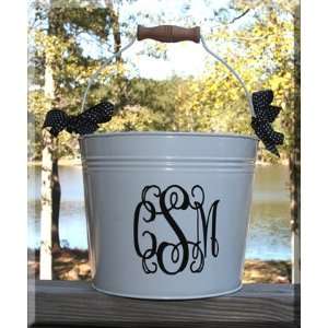  Monogrammed Galvanized Bucket