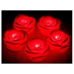  2pc Christmas LED Rose Light Flower Lights Red Candle 