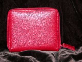 NWOT $98.FALCHI Studio Designs Red Leather Zip wallet  