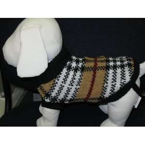 Burberry Style Dog Sweater Size 12 Measure from base of neck to base 
