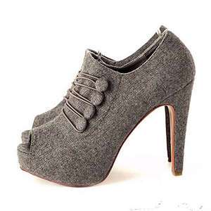 Womens open toe Platform High Heel Shoes Ankle Boots G  