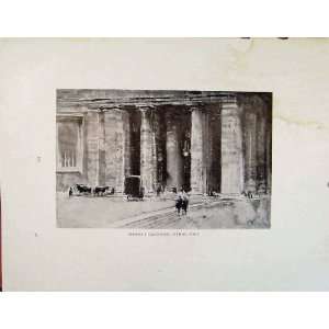  Architectural Etchings Berninis Colonnade Vatican Rome 