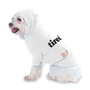  tired Hooded T Shirt for Dog or Cat LARGE   WHITE Pet 