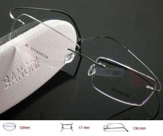 Flexible rimless eyeglasses titanium frames new GRAY  
