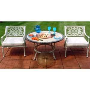   Stone Art 42 in. Tacoma Deep Seating Conversation Set with Copper Fire