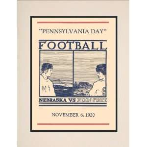 1920 Penn State Nittany Lions vs Nebraska Cornhuskers 10 1/2 x 14 
