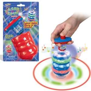 SUPER SONIC LASER SPIN Deluxe Spinning Top (Assorted Red or Blue 