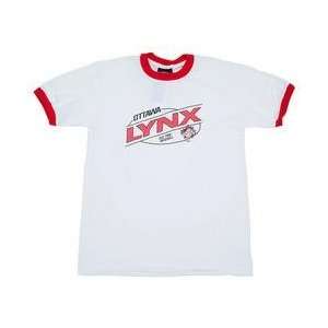 Ottawa Lynx Mens Short Sleeve Louie Ringer T shirt by Old Time Sports 